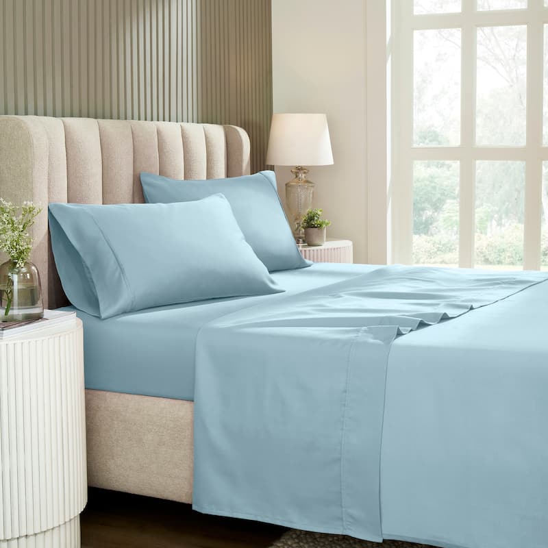 Superior Cotton Blend 1200 Thread Count Solid Deep Pocket Bed Sheet Set