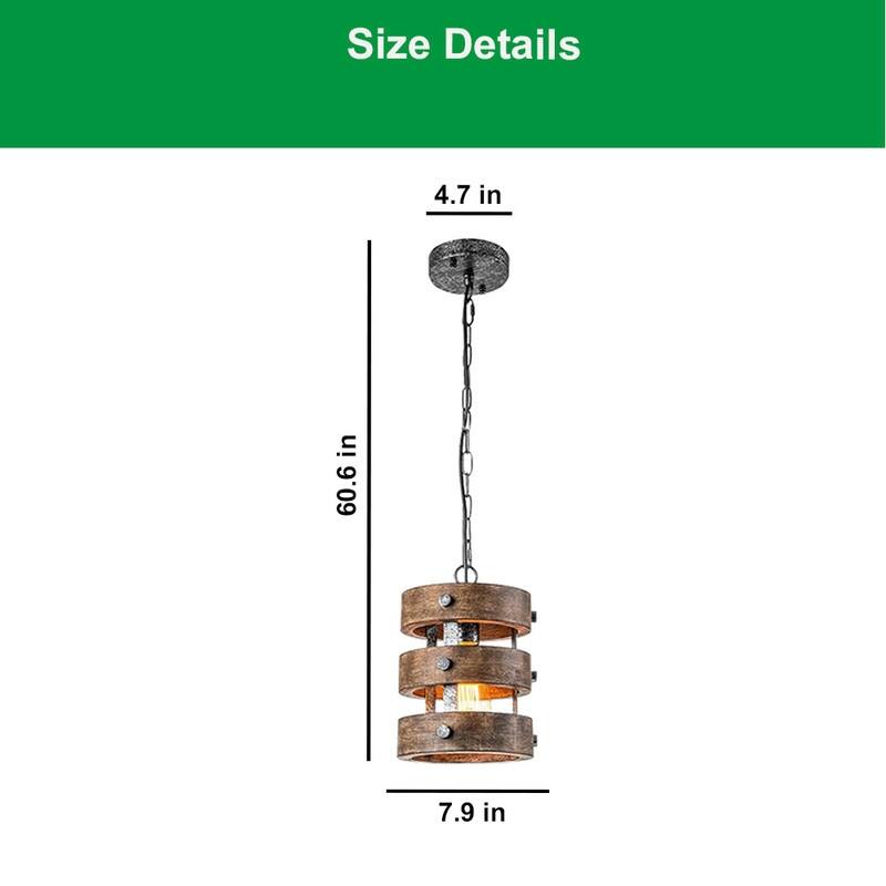 Farmhouse light bulb dark brown pendant lights wood, metal lights kitchen