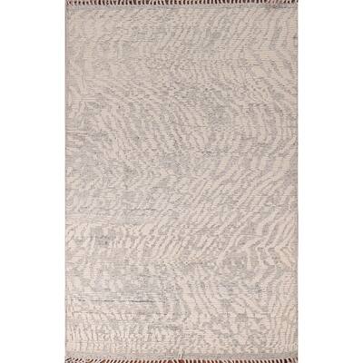 All-Over Abstract Moroccan Area Rug Handmade Wool Carpet - 5'11"x 8'10"