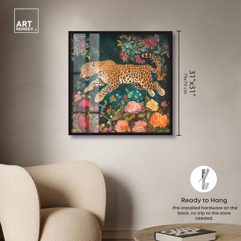 Tigers and Blooms Shadowbox by Art Remedy