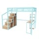 preview thumbnail 11 of 11, Full Loft Bed with Teens Desk,4 Cabinets,Staircase and USB