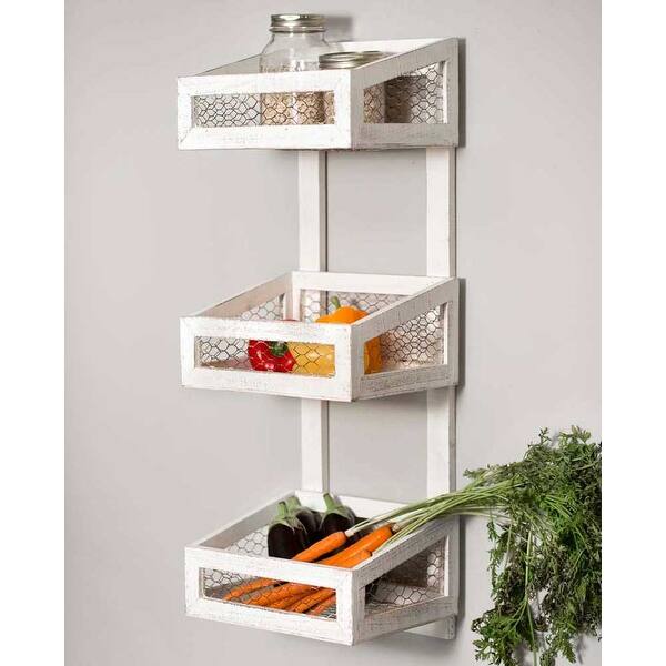 Wood and Chicken Wire White Wall Organizer Bed Bath & Beyond 22534652