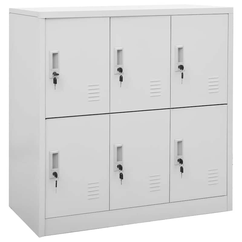 vidaXL Cabinet Home Office Storage File Cabinet with Lockers for School Steel - Light gray