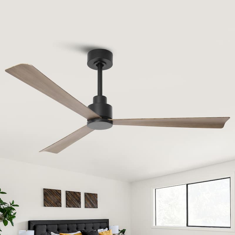 52" Matte Black Industrial Reversible DC Motor Ceiling Fan - 52" L x 52" W x 11.6" H