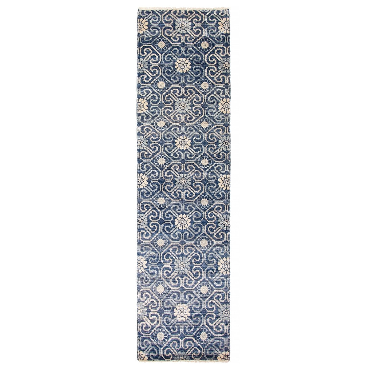 ECARPETGALLERY Hand-knotted Mystique Blue Wool Rug - 2'8 x 9'11