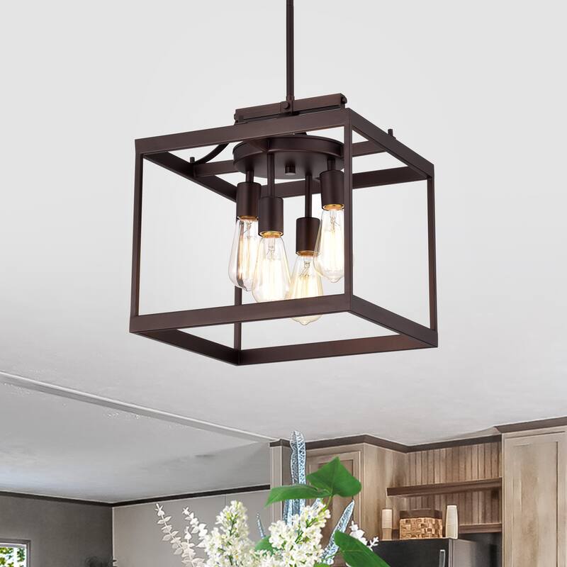 4-light Oil Rubbed Bronze Hanging Pendant