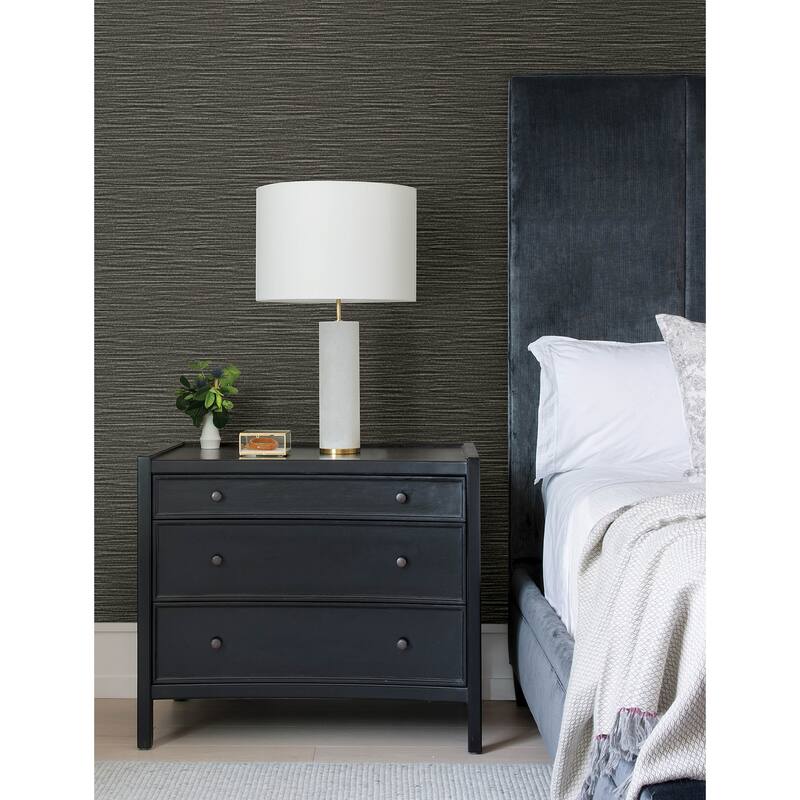 Advantage Hazen Black Shimmer Stripe Wallpaper
