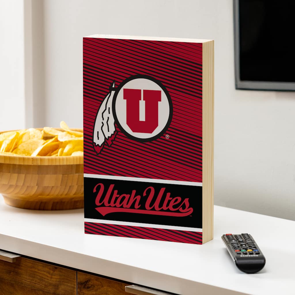 University of Utah Wooden Tabletop Mantel Shelf Sign
