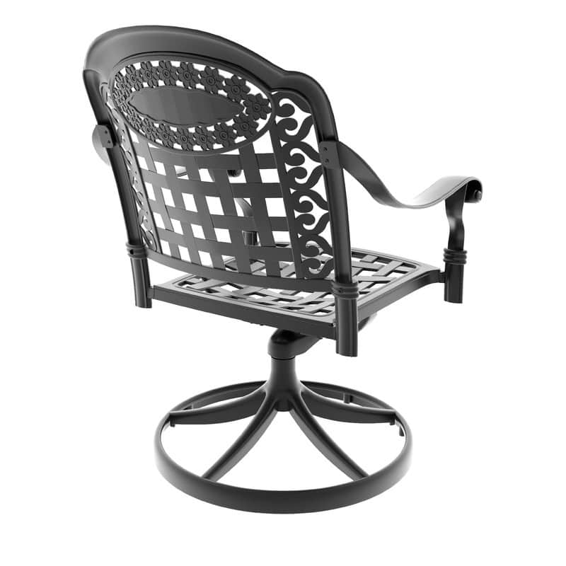 Black Swivel Aluminum Patio Outdoor Dining Chair (4-Pack)