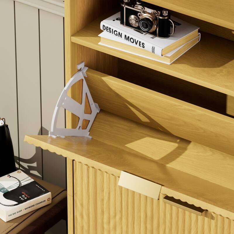 Tall Flip-Door Shoe Cabinet for Entryway & Hallway