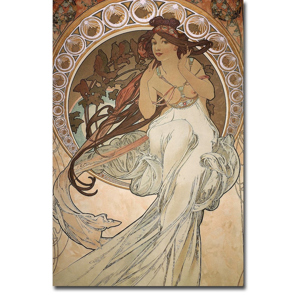 Music by Alphonse Mucha Gallery Wrapped Canvas Giclee Art (36 in x 24 in)