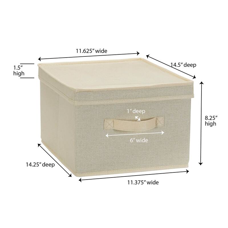 Household Essentials Canvas Storage Bins with Removable Lid, Set of 2