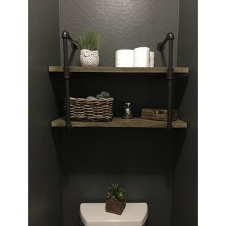 Danya B. Two-tier Industrial Pipe Wall Shelf