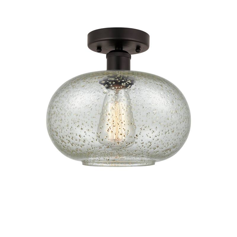 Innovations Lighting Edison Gorham - 1 Light 10" Semi-Flush Mount - Oil Rubbed Bronze/Mica