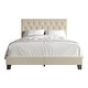preview thumbnail 3 of 18, CraftPorch Simple Button Tufted Linen Upholstered Bed Beige - Full