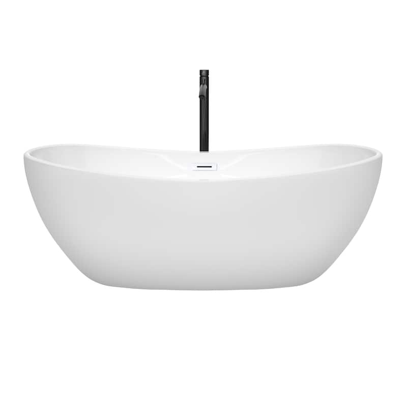 Wyndham Collection Rebecca 65" Freestanding Acrylic Soaking Tub with
