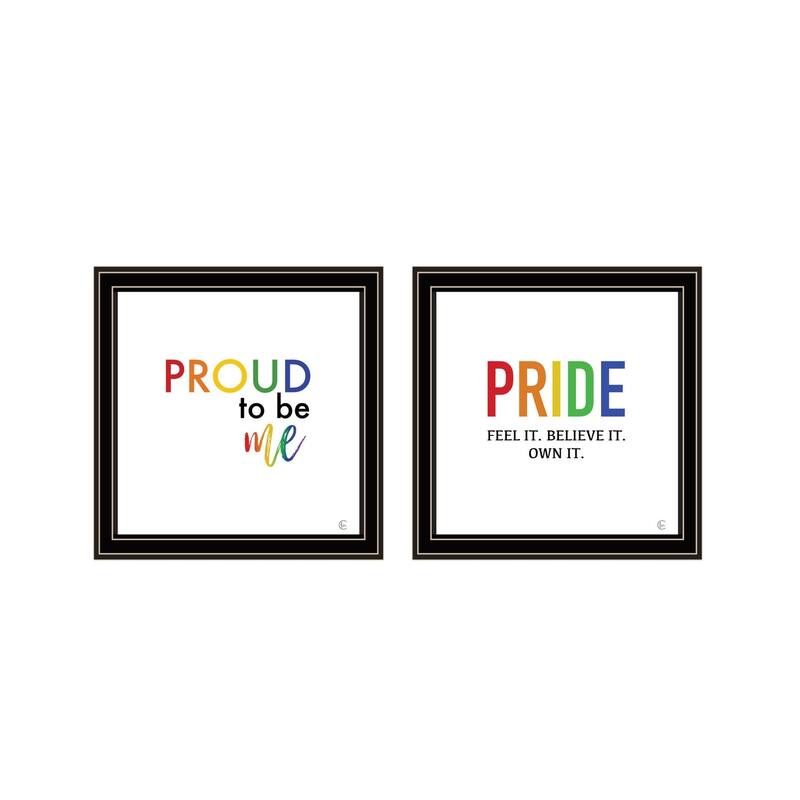 Trendy Decor 4U "Pride & Proud of Yourself and Others!" Printed Framed Wall Art by Fearfully Made Creations - Multi - 14 x 14