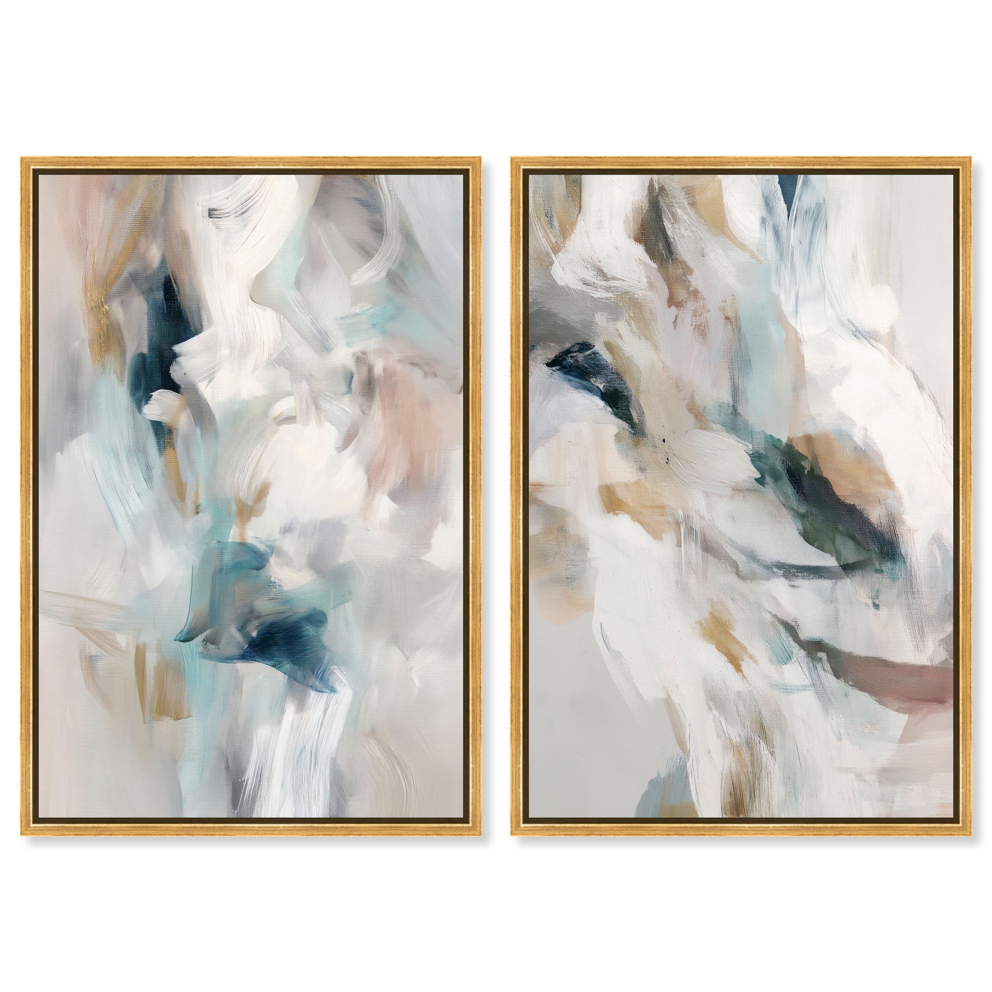 Whispering Colors Duo Abstract Set Canvas Print By Remedy