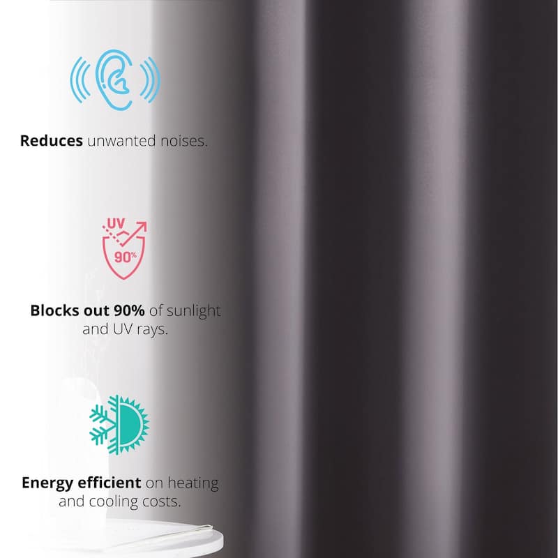 HLC.me Oxford Blackout Curtains - Thermal Insulated Window Treatment Grommet Panels, Set of 2