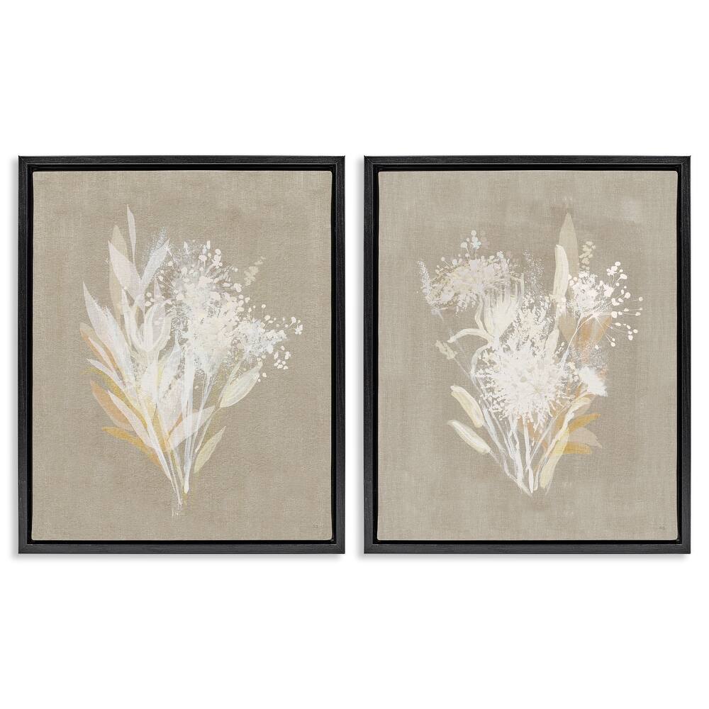 Stupell Natural Herb Impression Framed Floater Canvas Wall Art Design By Susan Jill (Set of 2)
