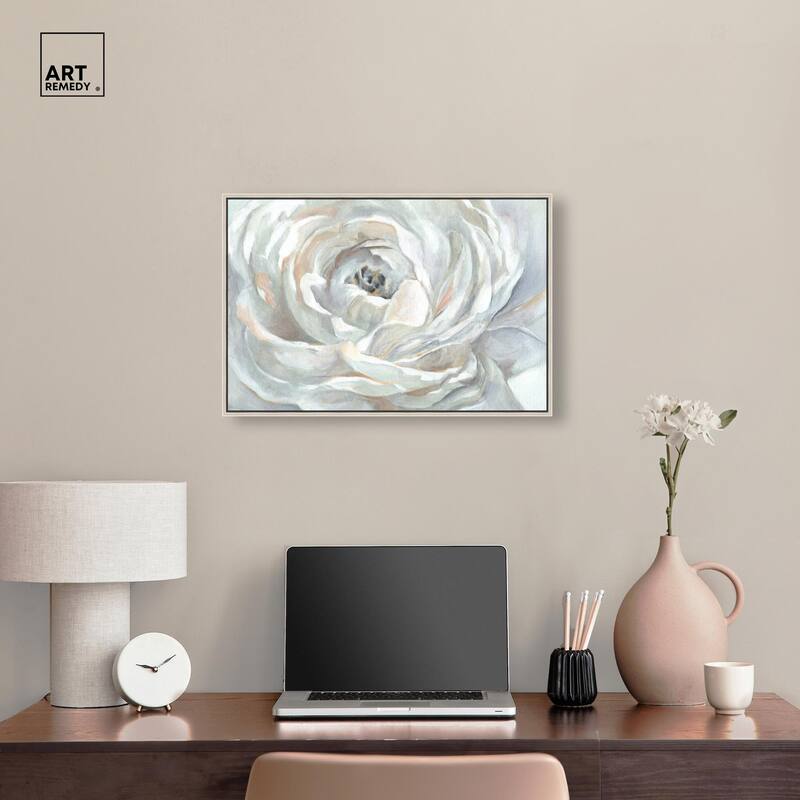 Powdery Peony Canvas by Art Remedy