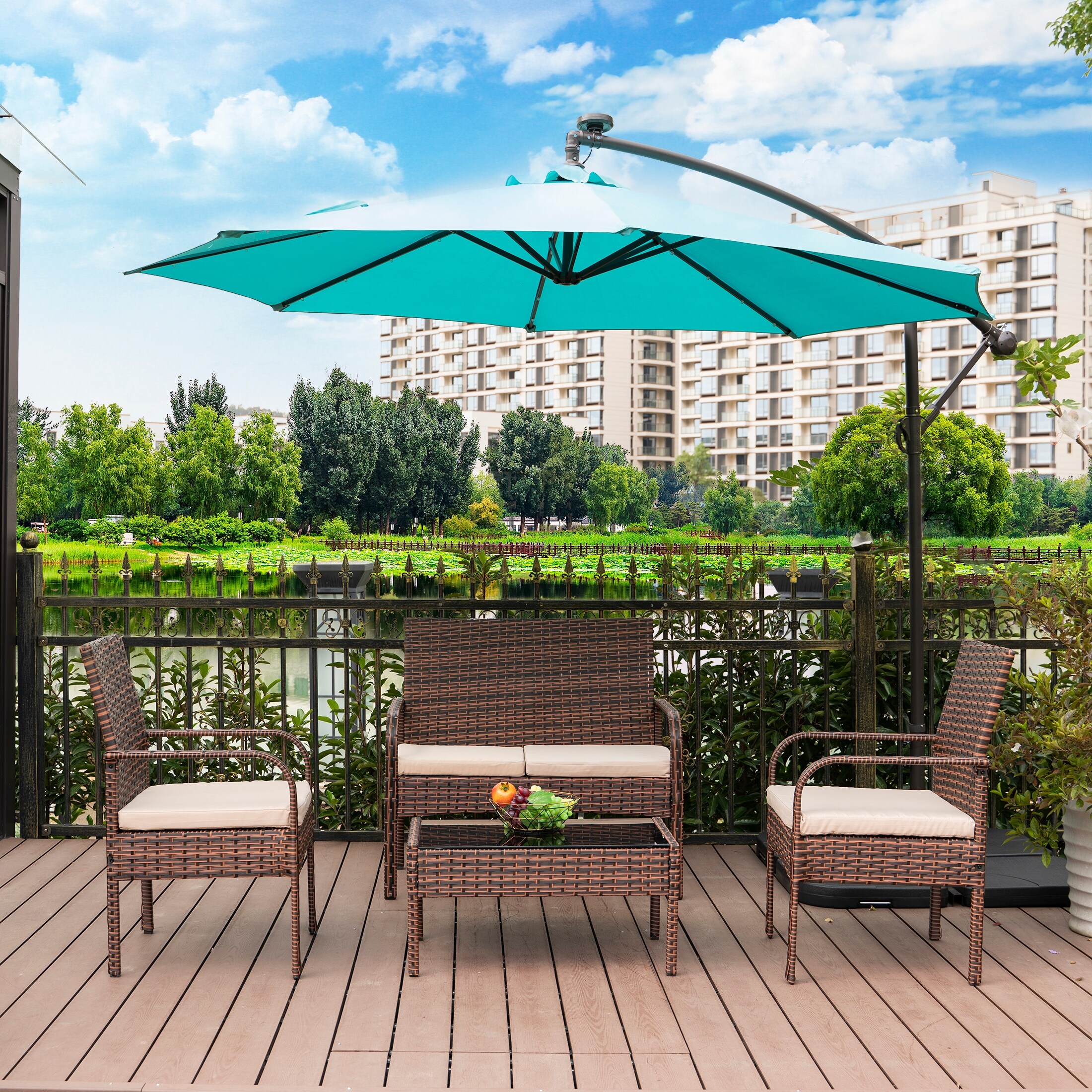 Sonoma 4 Piece Wicker all-weather Conversation Set with-image