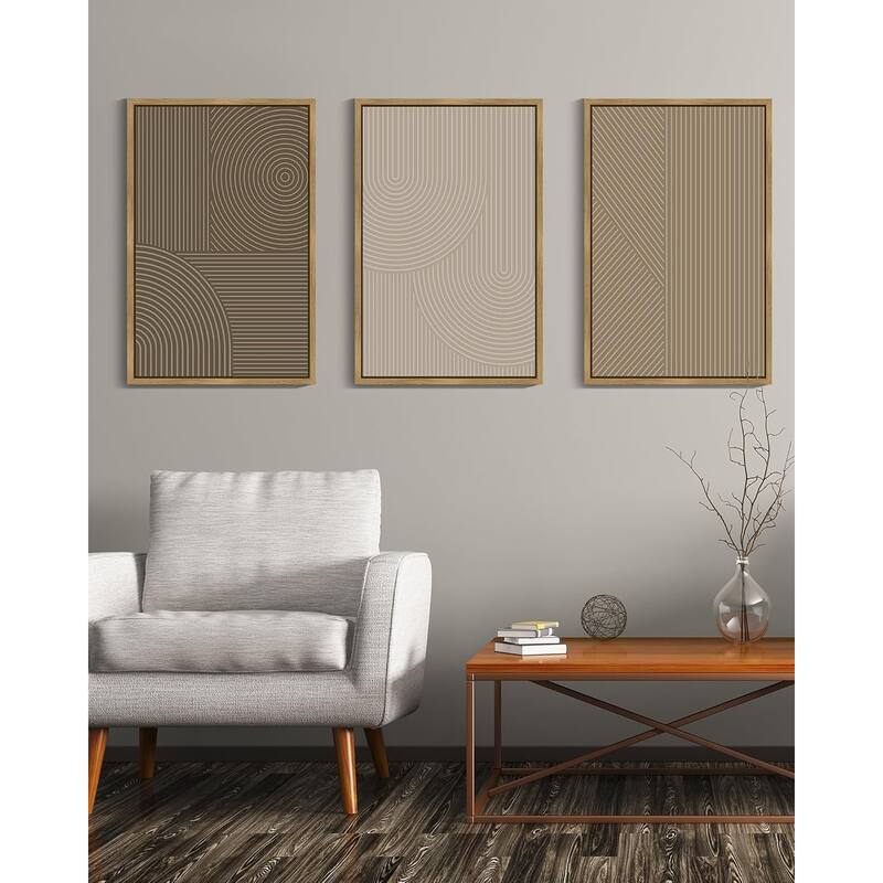 Wall Art Modern Boho Neutral Line Wall Decor Geometric Artwork