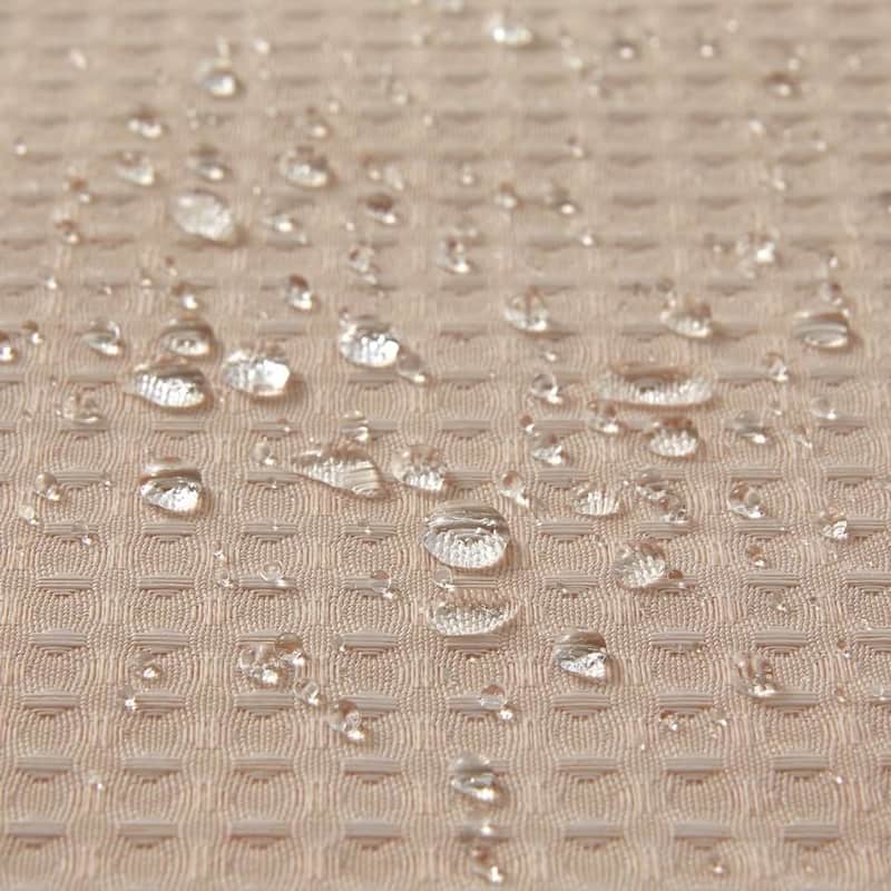 Waffle Weave Shower Curtain with Snap-liner No Hooks Needed