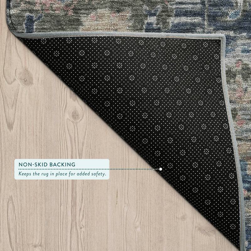 Machine Washable Indoor/ Outdoor Vintage Traditional Chantille Rug