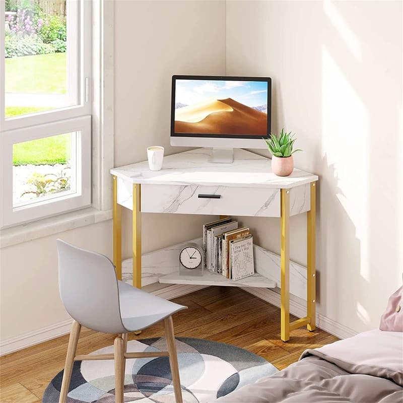 Triangle Computer Desk Corner Vanity