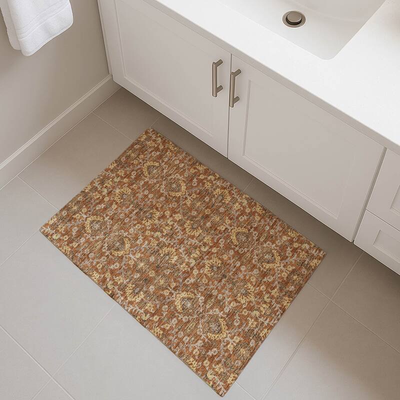 Machine Washable Indoor/ Outdoor Traditional Hartman Chantille Rug