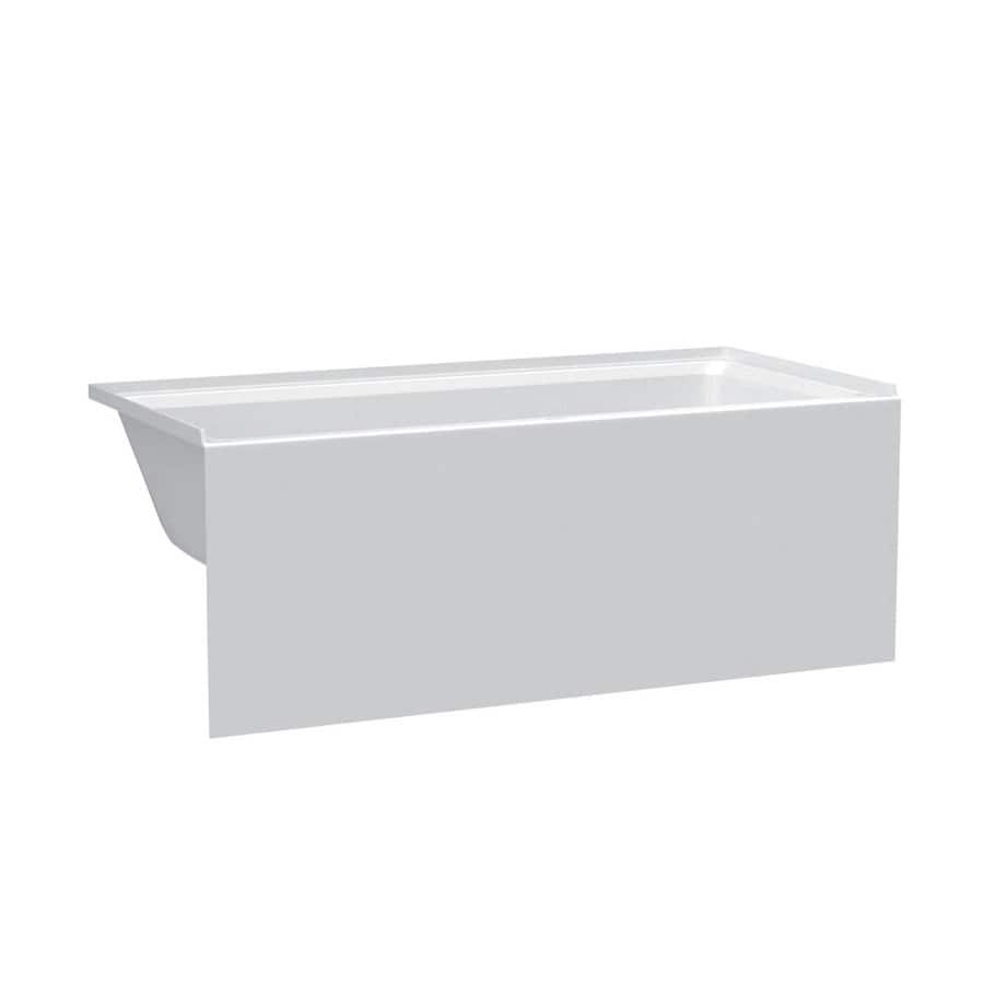 Fine Fixtures Acrylic-Fiberglass Soaking Bathtub, White. Alcove/Apron Front