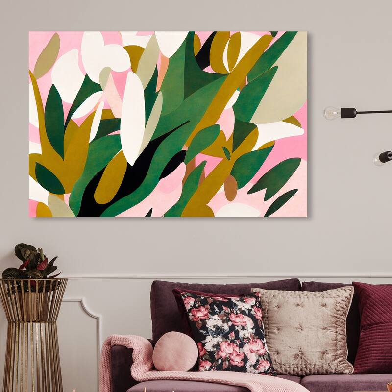 Wynwood Studio Canvas Abstract Golden Emerald Garden Brown and Ochre Modern & Contemporary Wall Art Canvas Print - 30 x 45