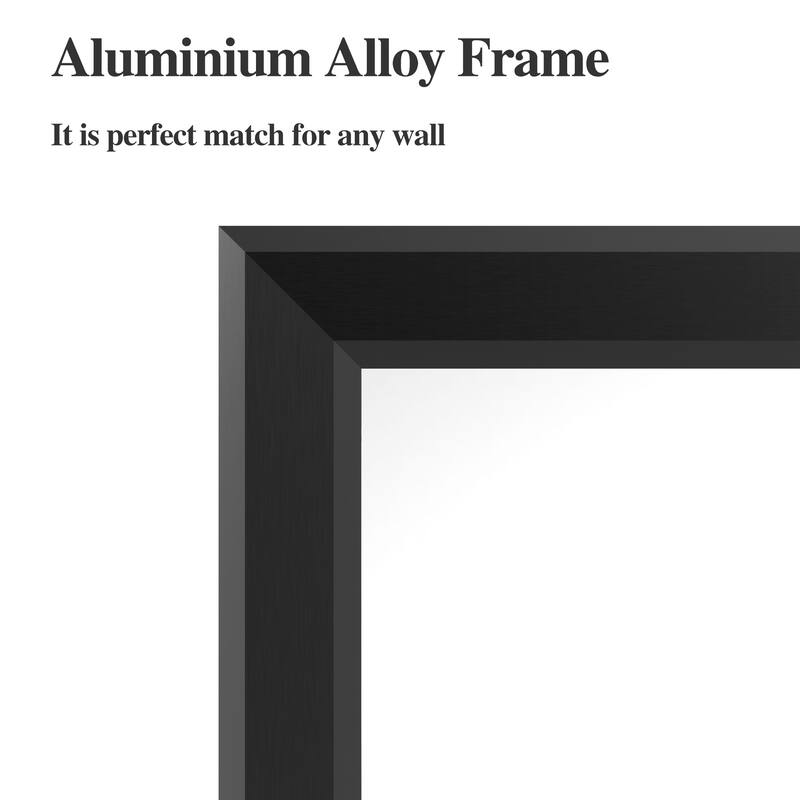 48" Modern Rectangle Wall Mirror with Aluminum Frame for Bathroom