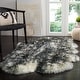 preview thumbnail 32 of 94, SAFAVIEH Handmade Natural Sheepskin Leanca 3.4-inch Thick Rug 3'7" x 5'11" - Ivory/Dark Charcoal