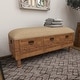 preview thumbnail 17 of 23, Brown Wood Farmhouse Eclectic Cushion Seat Storage Bench - 47 x 16 x 20