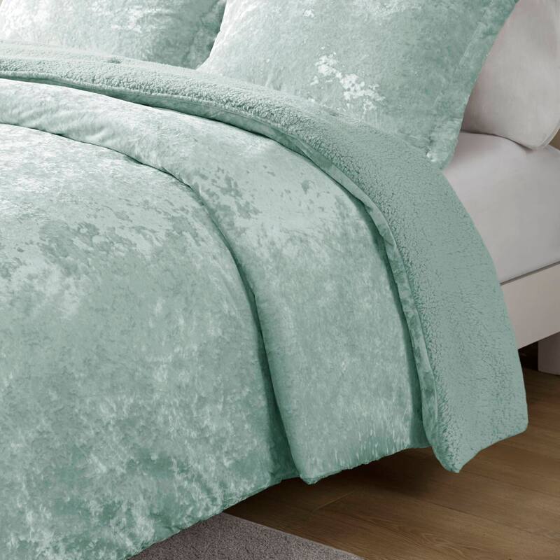 GDF Studio - Arya Crushed Velvet Sherpa Reversible Comforter Set