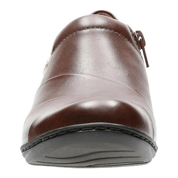 Shop Clarks Women S Channing Ann Slip On Dark Brown Combination Overstock 18742232
