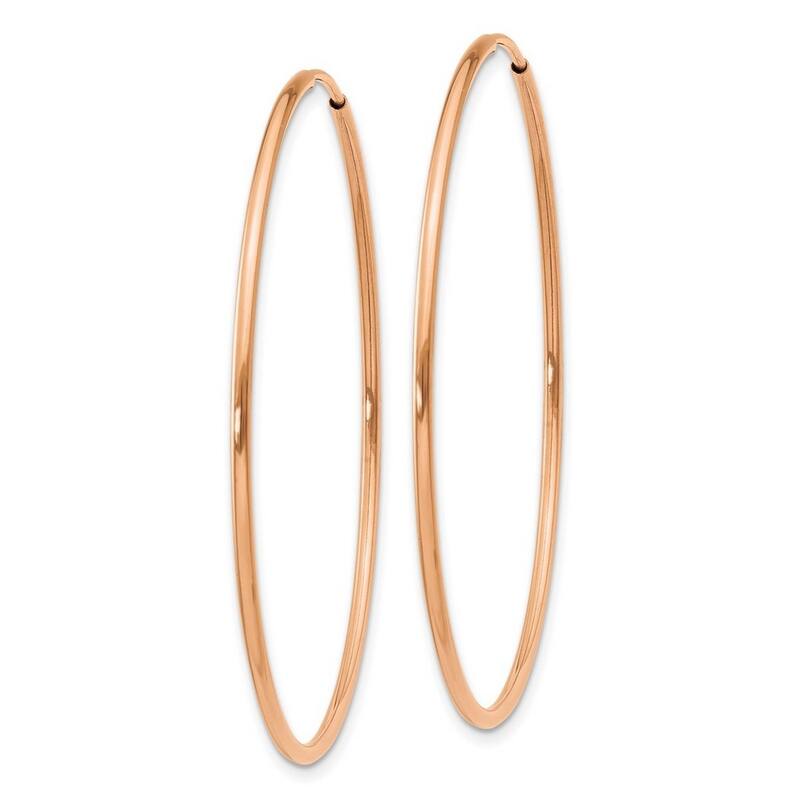 Curata 14k Rose Gold Polished Endless Hoop Earrings - 42.75x43mm