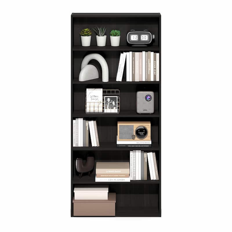 Furinno Basic 6-Tier Open Shelf Bookcase, Bookshelf, Storage Organizer, 7 x 24 x 53