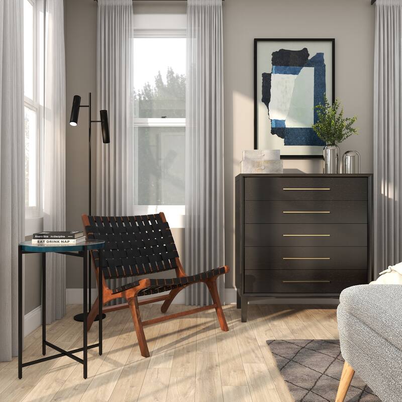 Gold or Black Metal X-Shaped Side End Accent Table with Textured Glass Tabletop