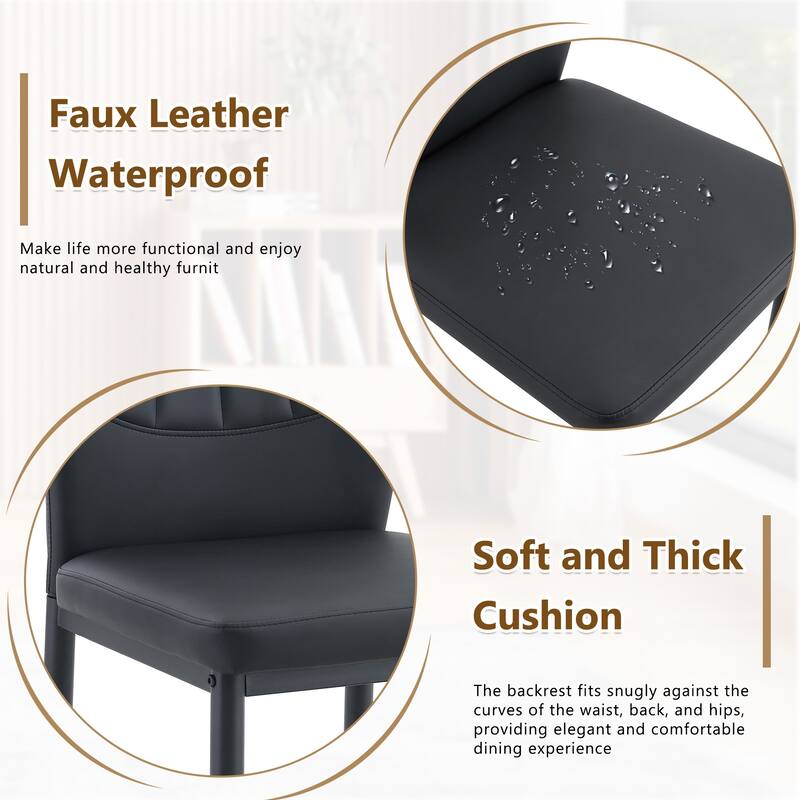 Set of 4 Dining Chairs, 37 inches High: Ergonomic PU Backrest, Combines Comfort and Style.