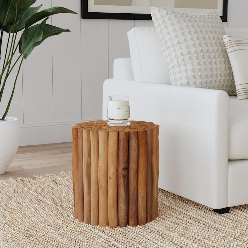 Reclaimed Solid Teak Wood Branch Bundle Table by East at Main