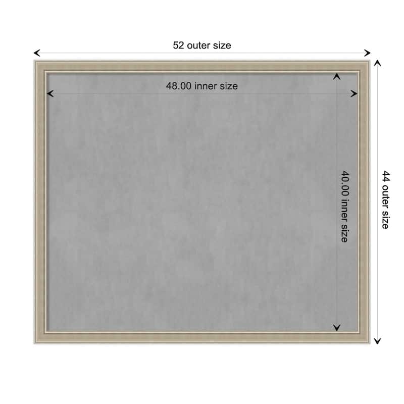 Amanti Art Mezzo Silver Framed Magnetic Board - Board Size 48x40