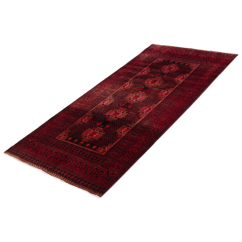 ECARPETGALLERY Hand-knotted Baluch Red Wool Rug - 4'7 x 9'9