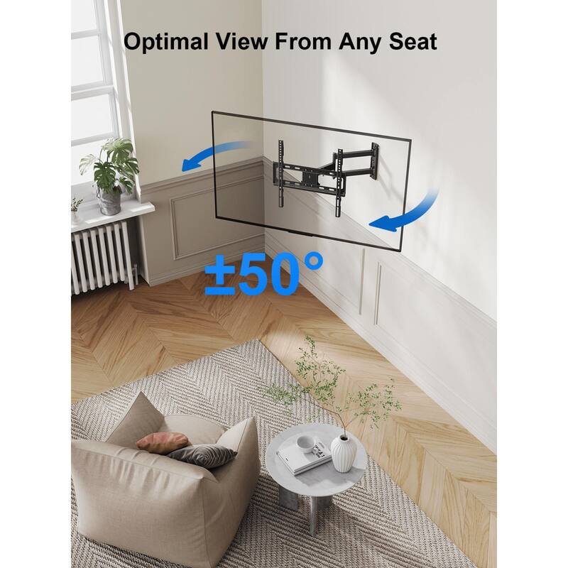 ErgoAV Single Stud Motion Mount for TVs 40″ to 55″ and up to 77lbs