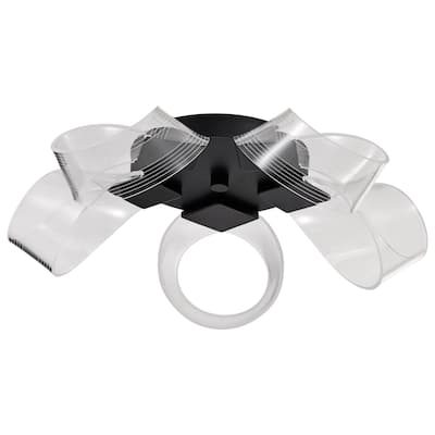 Barnett - 21 Inch LED Flush Mount - Matte Black - Silk Screened Acrylic Lens