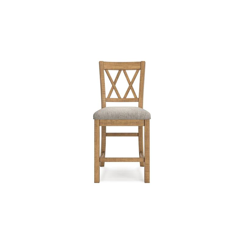 Signature Design by Ashley Havonplane Gray/Brown Counter Height Dining Table and 6 Bar stools