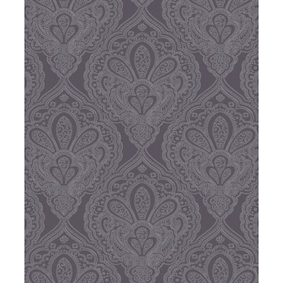 Galerie Wallcoverings Emporium 3D Embossed Mehndi Damask Non-woven Metallic Wallpaper Roll