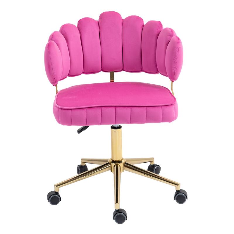 Velvet Home Office Desk Chair Modern Cute Computer Chair with Wheels Swivel Height Adjustable, for Home Office